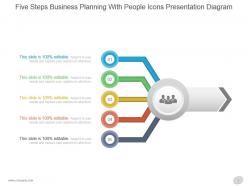 Five steps business planning with people icons presentation diagram