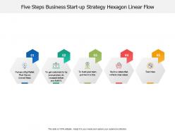 Five steps business start up strategy hexagon linear flow
