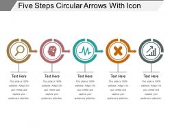 Five steps circular arrows with icon