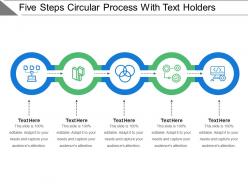 Five steps circular process with text holders