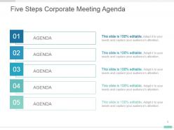 Five steps corporate meeting agenda powerpoint design