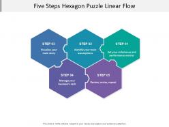 Five steps hexagon puzzle linear flow