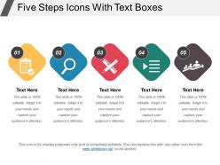 Five steps icons with text boxes
