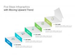 Five steps infographics with moving upward trend