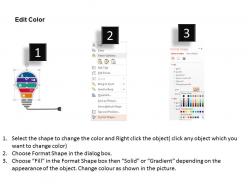 Five steps inside bulb design business process icons flat powerpoint design
