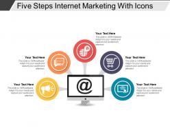 Five steps internet marketing with icons