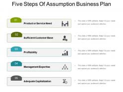 Five steps of assumption business plan