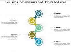 Five steps process points text holders and icons