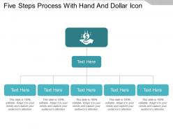 Five steps process with hand and dollar icon
