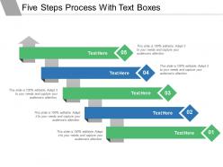 Five steps process with text boxes