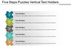 Five steps puzzles vertical text holders