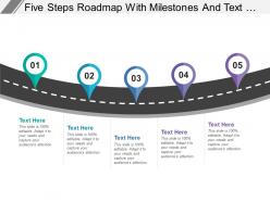 Five steps roadmap with milestones and text holders