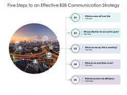 Five Steps To An Effective B2B Communication Strategy