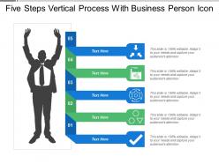 Five steps vertical process with business person icon