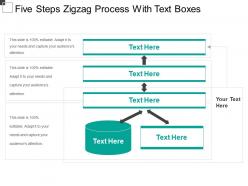 Five steps zigzag process with text boxes