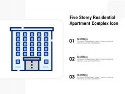 Five storey residential apartment complex icon
