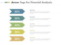 Five tags arrow tags for financial analysis powerpoint slides
