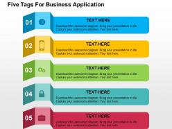 Five tags for business application flat powerpoint design