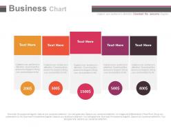 Five tags with dollar values business chart powerpoint slides