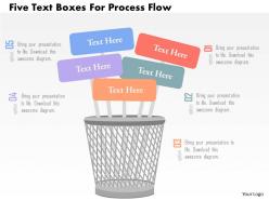 Five text boxes for process flow flat powerpoint design