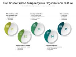 Five tips to embed simplicity into organizational culture