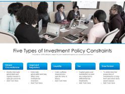 Five types of investment policy constraints