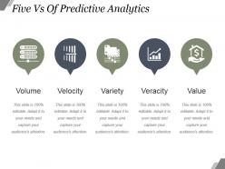 Five vs of predictive analytics powerpoint slide background picture