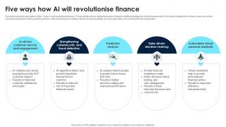 Five Ways How Ai Will Revolutionise Finance