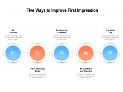 Five Ways To Improve First Impression