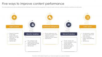 Five Ways To Improve Content Performance