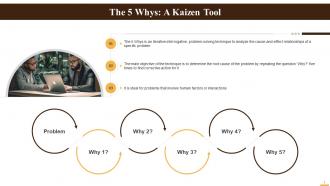Five Whys Kaizen Root Cause Analysis Technique Training Ppt