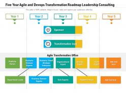 Five year agile and devops transformation roadmap leadership consulting