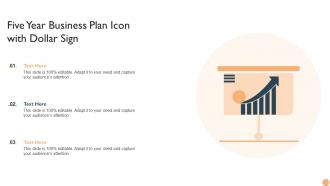 Five Year Business Plan Icon With Dollar Sign