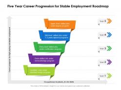 Five year career progression for stable employment roadmap