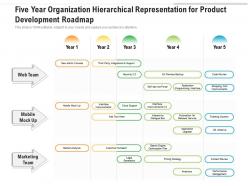 Five year organization hierarchical representation for product development roadmap