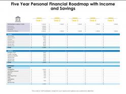 Five year personal financial roadmap with income and savings