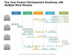 Five year product development roadmap with multiple work streams
