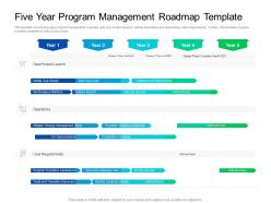 Five year program management roadmap timeline powerpoint template