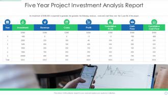 Five year project investment analysis report