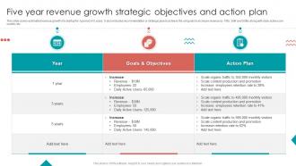 Five Year Revenue Growth Strategic Objectives And Action Plan