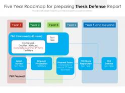 Five year roadmap for preparing thesis defense report