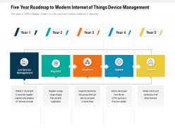Five year roadmap to modern internet of things device management