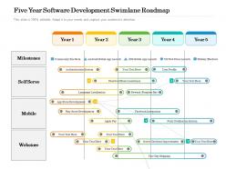 Five year software development swimlane roadmap