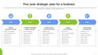Five Year Strategic Plan For E Business