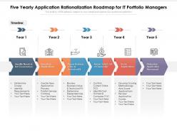 Five yearly application rationalization roadmap for it portfolio managers
