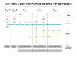 Five yearly career path planning roadmap with job positions
