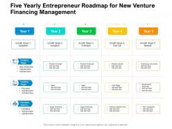 Five yearly entrepreneur roadmap for new venture financing management