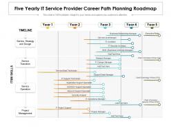 Five yearly it service provider career path planning roadmap