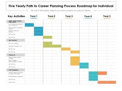 Five yearly path to career planning process roadmap for individual