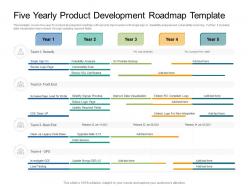 Five Yearly Product Development Roadmap Timeline Powerpoint Template